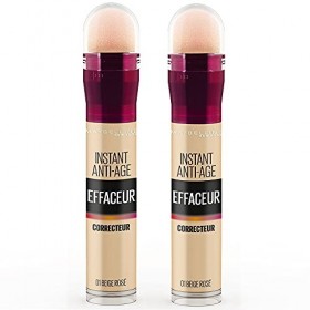 Maybelline New York - Lot de 2 Anti-cernes/Correcteur Fluide - Instant Anti-Age L’Effaceur - Teinte : Beige Rosé 01 - 2x 6,