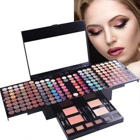 PhantomSky 180 Couleurs Fard à Paupières Palette de Maquillage Cosmétique Set avec Poudre Sourcils, Fard à Joues et Poudre Pr