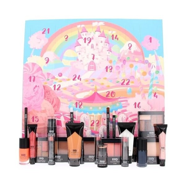 Calendrier de lavent beauté MY Essentials CANDY LAND - Calendrier maquillage avec 24 produits makeup full size et cruelty fr