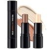 ONLYOILY 1pc 2 in1 Double-ended Illuminateur Bâton Highlighter Crème du Visage Miroitement Contour Stick Maquillage Beauté 