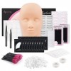 Beauty7 Tête de Mannequin pour Extension de Cils Exercice, Ensemble de Faux Cils Pratiquer pour Débutant Maquillage Cosmetolo