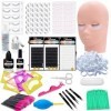 [Version mise à jour] Kit dextension de cils, Missicee Pro 21 Pcs Kit de formation de cils avec 3 boîtes Cils individuels Co