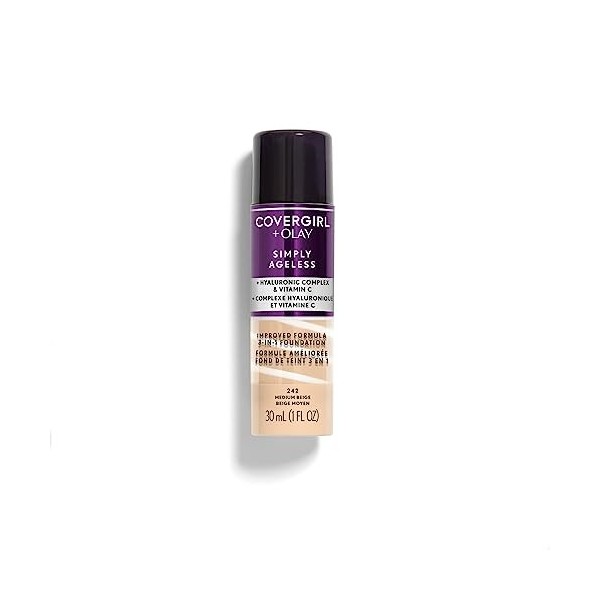 COVERGIRL - Smiply Ageless 3-in-1 Liquid Foundation Medium Beige 242-1 fl. oz. 30 ml 