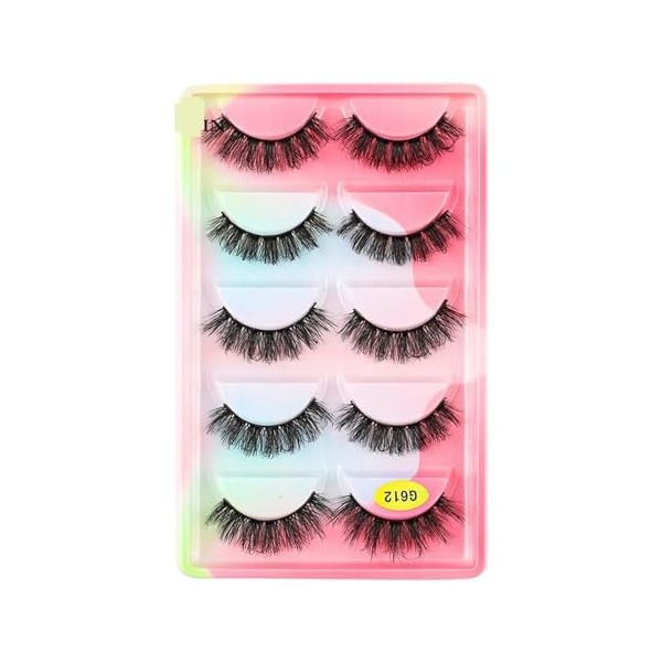 UAMOU Cils de vison en vrac 5 paires de Faux Cils longs naturels Cilios vison 3D Faux Cils maquillage Cils moelleux maquillaj