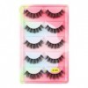 UAMOU Cils de vison en vrac 5 paires de Faux Cils longs naturels Cilios vison 3D Faux Cils maquillage Cils moelleux maquillaj