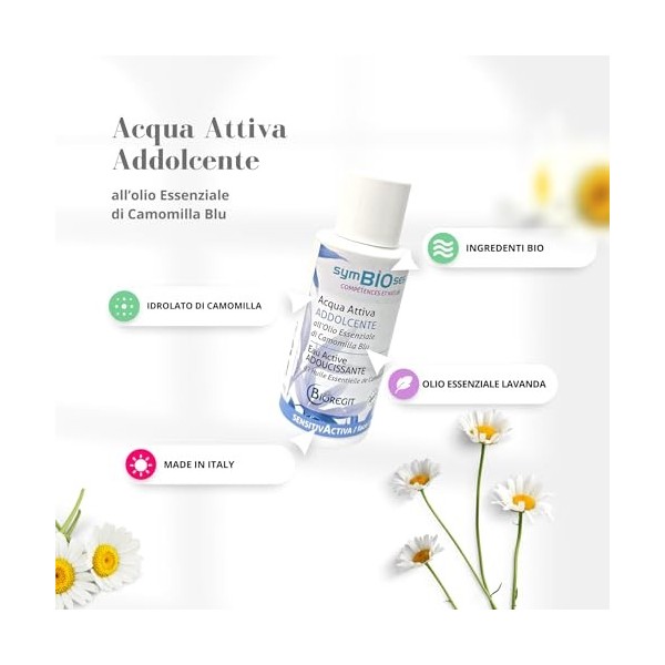 Eau active adoucissante – BIO – Fabriqué en Italie – 100 ml