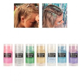 7 Bouteilles de Bâton de Paillettes de Maquillage Holographique étincelant pour le Visage 0.56oz, Gros Bâton de Paillettes po