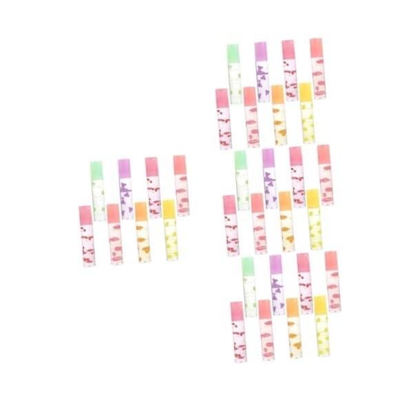 POPETPOP 20 Pièces Baume à Lèvres Huile à Lèvres Transparente Lèvre Naturelle Brillant à Lèvres Essence Brillant à Lèvres Bro