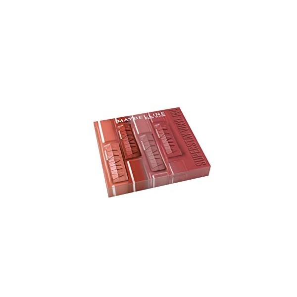 Maybelline New-York - Coffret Rouges à Lèvres Liquides - Effet Vinyl Brillant - Longue Tenue - SuperStay Vinyl Ink Nude Shock