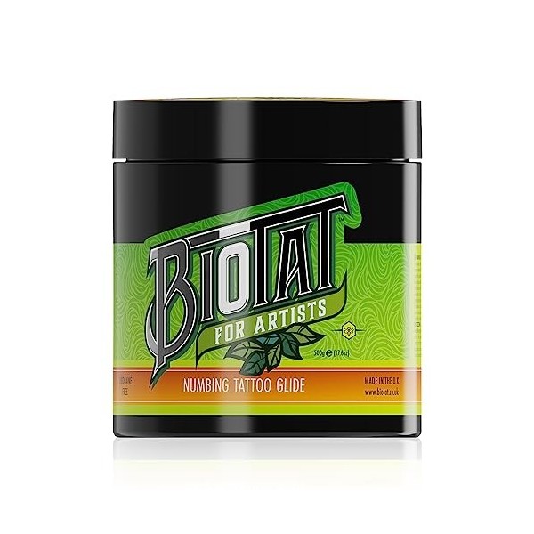 Biotat Tattoo Glide a Natural Soothing Tattoo Glide pour tatouage 500 g Crème de tatouage pour tatouage, pommade de tatouag