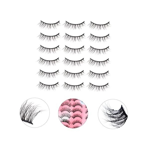 DOITOOL 60 Paires Cils Ioni Pestañas Postizas Nature 3d Fournitures De Maquillage Fait Main Imitation Vison Positionner