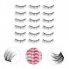 DOITOOL 60 Paires Cils Ioni Pestañas Postizas Nature 3d Fournitures De Maquillage Fait Main Imitation Vison Positionner