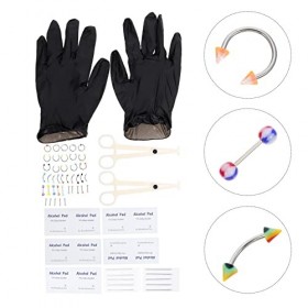 FOMIYES 4 Ensembles Anneau De Nez Cerceau Danneaux De Nez Kits De Perçage Corporel Professionnels Kit De Perçage Des Sourcil