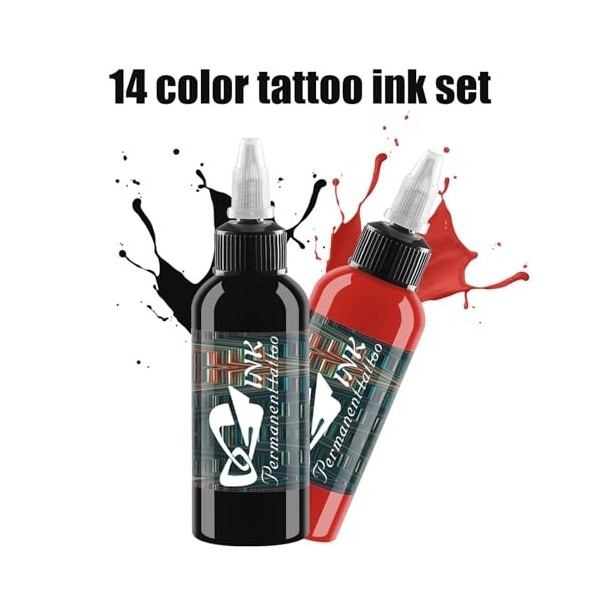 Encre de tatouage professionnelle 14 bouteilles dencre de tatouage Pigment pur micro sculpture maquillage intemporel maquill