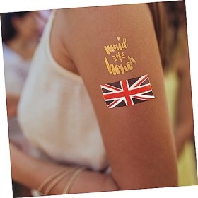 FRCOLOR 25 Ensembles Fans Royaume-uni Sticker Décorations Du Jubilé De Platine Reine Elizabeth National Visage Du Drapeau Bri