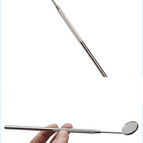 VIPAVA Miroir de courtoisie dentaire multifonction pour vérifier les extensions de cils en acier inoxydable, blanchiment des 