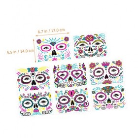minkissy 40 Feuilles Pour Les Décorations De Jour Lueur Fournitures En Autocollants Rose Halloween Crâne Visage Mort Fête Maq