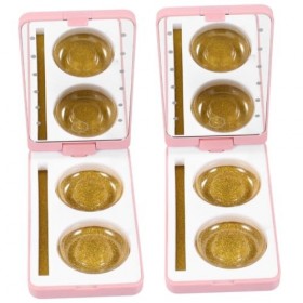 Beavorty 2 Pièces Boîte De Rangement De Cils Conteneur De Cils Conteneurs De Maquillage Conteneurs De Cils Étui À Cils LED Or