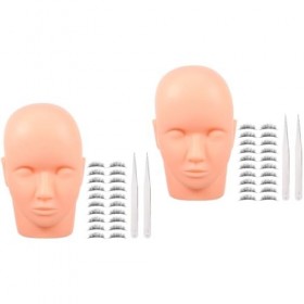 FOMIYES 2 Ensembles Ensemble DExtension De Cils Tête De Formation Extension De Cils Tête De Mannequin Outils DExtension De 