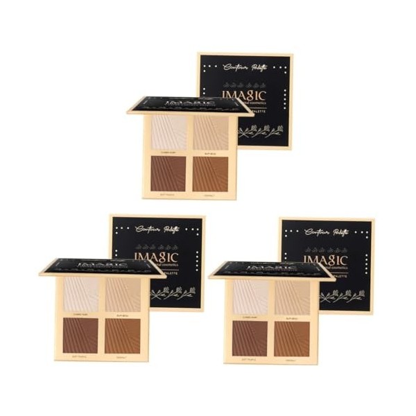 FRCOLOR 3 Pièces Palette De Poudre Bronzante Poudre DOmbrage Femmes Poudre De Contour Fond De Teint Correcteur Surligneur Ki