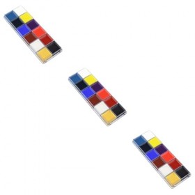 KALLORY 3 Pièces 12 Peinture À LHuile Maquillage Huile Maquillage Palette Visage Peinture À LHuile Pigment Enfant Maquillag