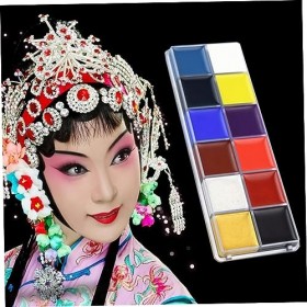 KALLORY 3 Pièces 12 Peinture À LHuile Maquillage Huile Maquillage Palette Visage Peinture À LHuile Pigment Enfant Maquillag