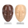 Lot de 2 Mannequins de Maquillage Complets en Silicone 5D avec Yeux Amovibles, Texture élastique pour le Maquillage, Convient