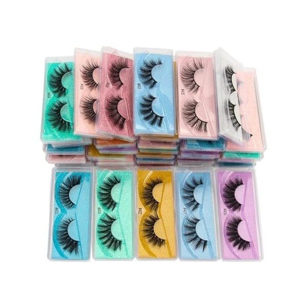 UAMOU Cils en vrac 10/20/50/100/200 paires 3d Cils de vison longs naturels Faux Cils moelleux produit de maquillage Faux Cils