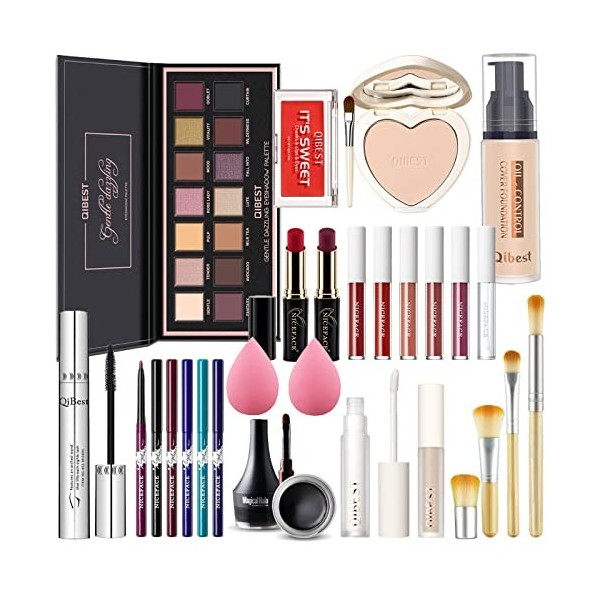 Kit de Maquillage complet Coffret de Maquillage Cosmetic Makeup Palette Cosmétique Set avec Ombres à Paupières, Rouge à Lèvre