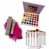 Lot palette maquillage idée cadeaux fards paupière f palette yeux kit pinceaux ensembles pinceaux doux et précis pinceaux maq