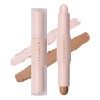 KIMUSE 2 couleurs bi-crème Contouring Stick, Highlight & Contour Bronzer Stick à emporter partout, Long Longue durée et étanc