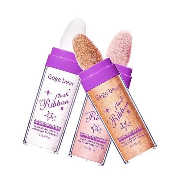 minkissy 9 Pièces Poudre De Surbrillance Pat Poudre Pour Le Visage De Poudre De Surligneur Compact Fée Surbrillance Tapotemen