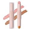 KIMUSE 2 couleurs bi-crème Contouring Stick, Highlight & Contour Bronzer Stick à emporter partout, Long Longue durée et étanc