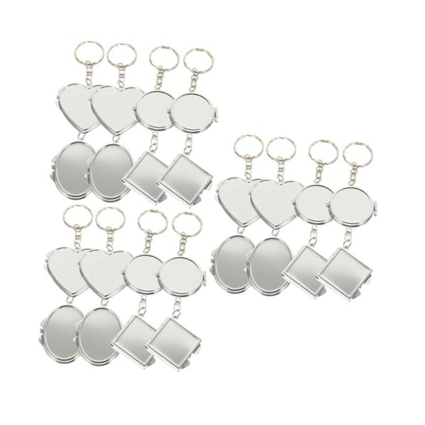 FRCOLOR 24 Pièces Porte-clés Miroir De Maquillage Porte-clés Miroir Suspendu Porte-clés Miroir Portable Pendentif Clé Mini Mi