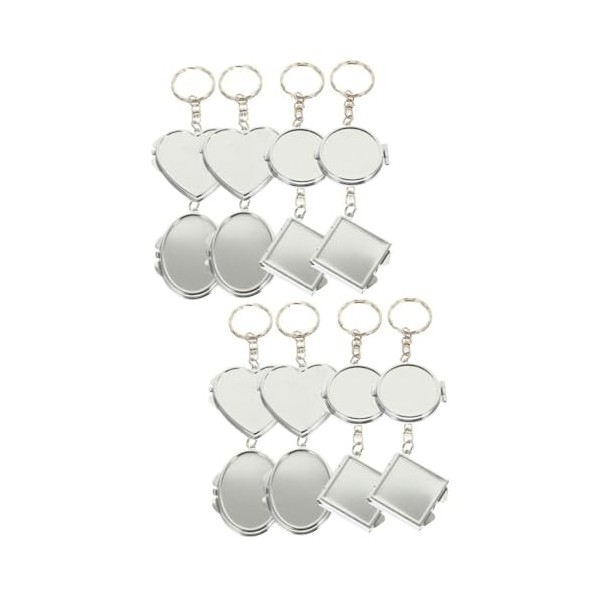 FRCOLOR 24 Pièces Porte-clés Miroir De Maquillage Porte-clés Miroir Suspendu Porte-clés Miroir Portable Pendentif Clé Mini Mi