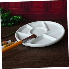 POPETPOP Plateau Rond Art Peinture Plateau De Peinture Peinture Plateau De Couleur Palette Pigment Blanc