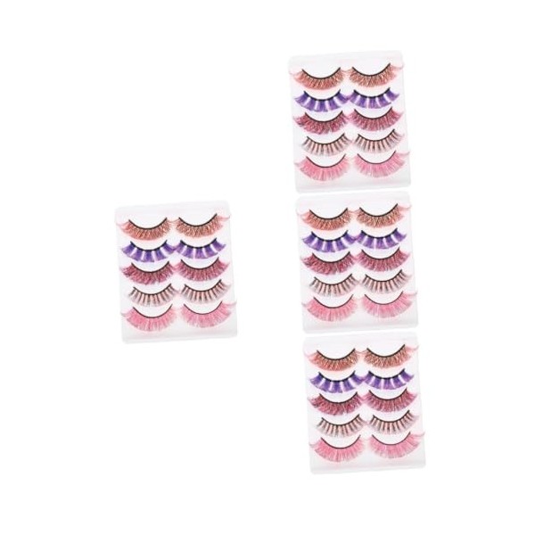 Ipetboom 4 Boîtes De Cils Colorés Faux Cils Faux Cils Naturels Faux Cils Colorés Cils De Cosplay Colorés Maquillage Cils Gref