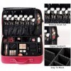 [Gifts for women] ROWNYEON PU Leather Makeup Bag Professional Makeup Organizers Bag Portable Travel Makeup Case EVA Makeup Tr