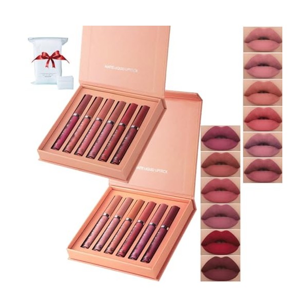 Havenlyn The Everlasting Liquid Lipstick Matte Set of 6, Highly Pigmented Lipstick Matte Long Lasting Smudge-proof Non-stick 