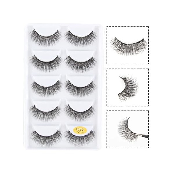 UAMOU En vrac 2/50/100 boîtes de Faux Cils 3D Cils de vison Volume naturel Extension de Cils Faux Cils en vrac Cilios Cheerfu