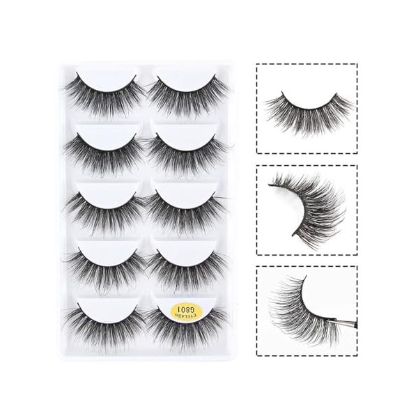 UAMOU En vrac 2/50/100 boîtes de Faux Cils 3D Cils de vison Volume naturel Extension de Cils Faux Cils en vrac Cilios Cheerfu