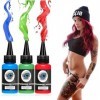 DLD Kit de peinture de tatouage professionnel 14 couleurs 30 ml par bouteille, noir, rouge, blanc, tatouages dencre Stick an