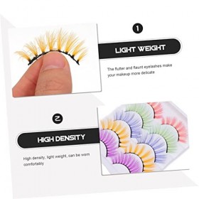 POPETPOP 35 Paires Faux Cils Colorés Déguisements Dhalloween Cil De Costume Faux Cils Épais Cils Artificiels Cils Femmes Cil