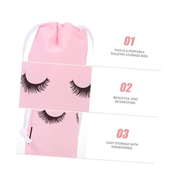 DOITOOL 200 Pièces Sac De Rangement Poutre Trousse De Voyage De Maquillage De Cils Nettoyant Cils pour Extensions Sacs à Cils