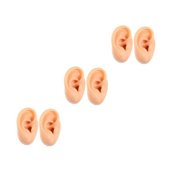 FRCOLOR 6 Pièces Modèle Doreille En Silicone Modèle De Corps Humain Fausses Oreilles Modèle Ponctuel Modèle Doreille Humain