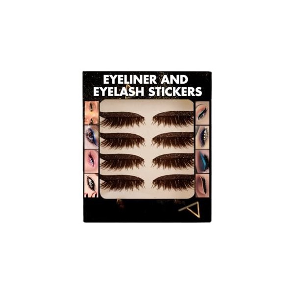 POPETPOP 32 Paires Autocollants Faux Cils Oeil Vaporeux Des Femmes Eye-liner Bande De Contour Des Yeux Stickers Longs Cils En