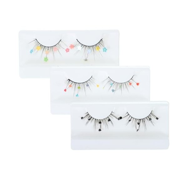 Beaupretty 9 Paires Faux Cils à Paillettes Maquillage De Fierté Cils De Couleur Tenue De Fierté Cils Pour Le Maquillage Des F