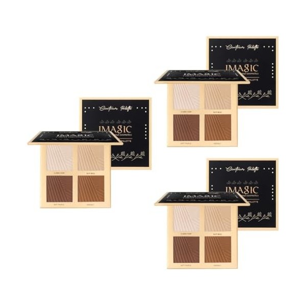 FOMIYES 3 Pièces Poudre DOmbrage Maquillage Surbrillance Contour Kit Femmes Contour Poudre Surligneur Cosmétique Correcteur 