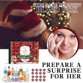 Calendrier de lAv-ent de maquillage 24 pièces – Calendrier de compte à rebours surprise de maquillage de Noël, coffret de so