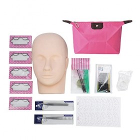 KSTE Kit Extension Cils Professionnel, Cils Extension Kit, Pratique Head Un modèle de Formation Professionnelle Faux Cils Ext